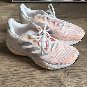 adidas Light Pink and White Mesh Running Shoes